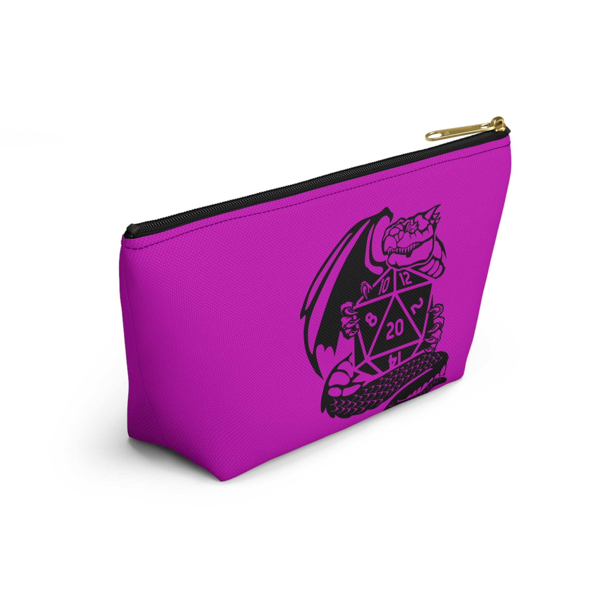D20 Dragon Accessory Pouch — RPG Dice Bag, Fantasy Gaming Makeup Organizer