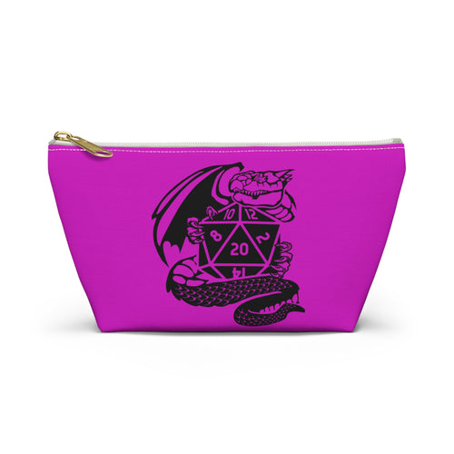 D20 Dragon Accessory Pouch — RPG Dice Bag, Fantasy Gaming Makeup Organizer