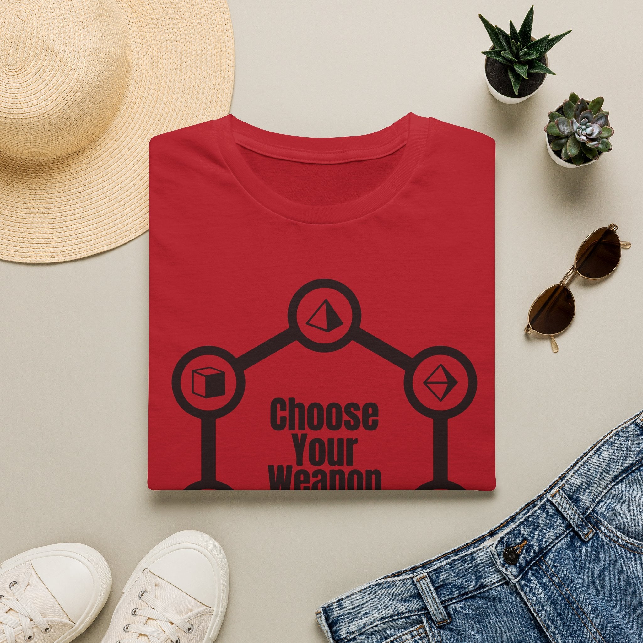 Choose Your Weapon T-Shirt | Game Icons, RPG Dice Choices