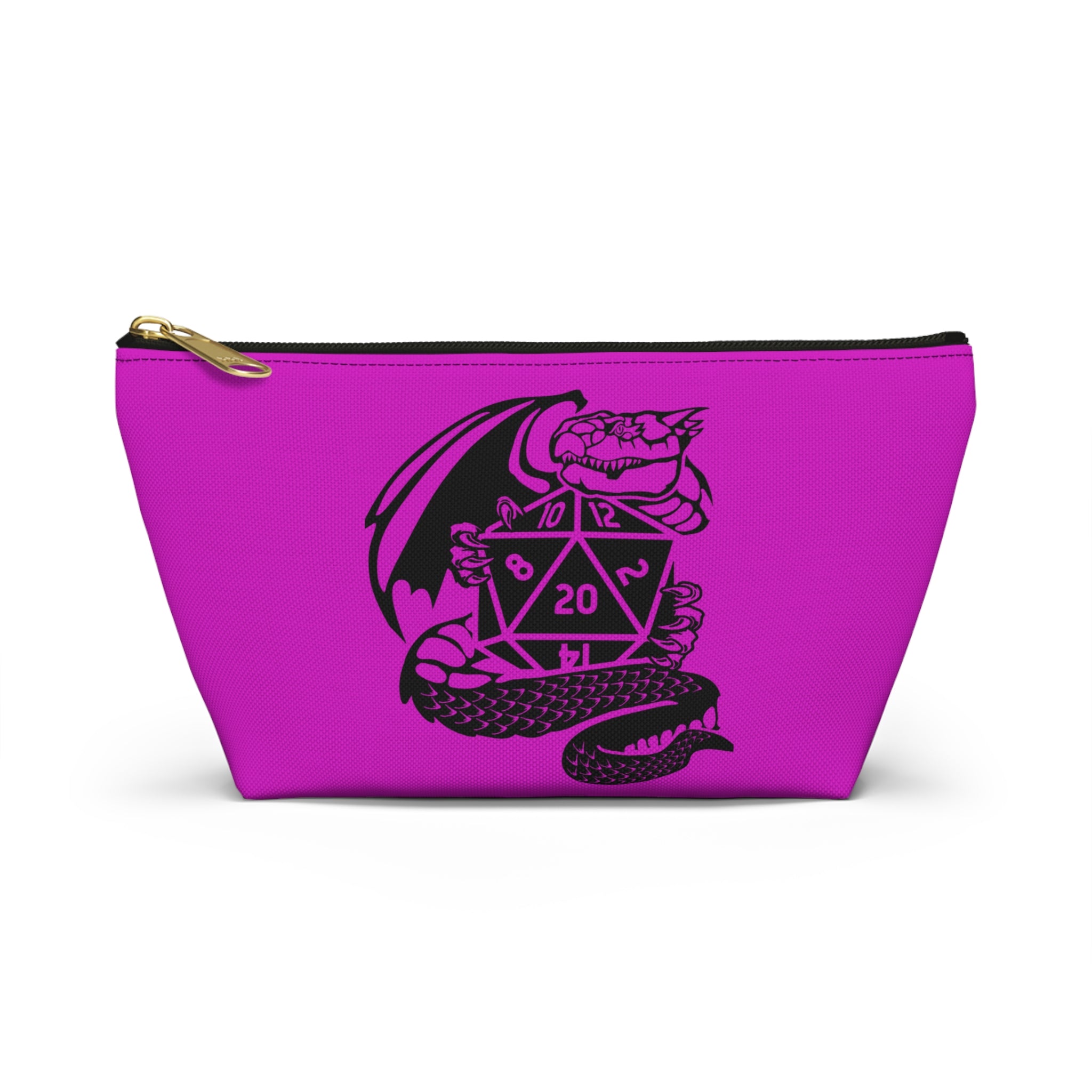 D20 Dragon Accessory Pouch — RPG Dice Bag, Fantasy Gaming Makeup Organizer