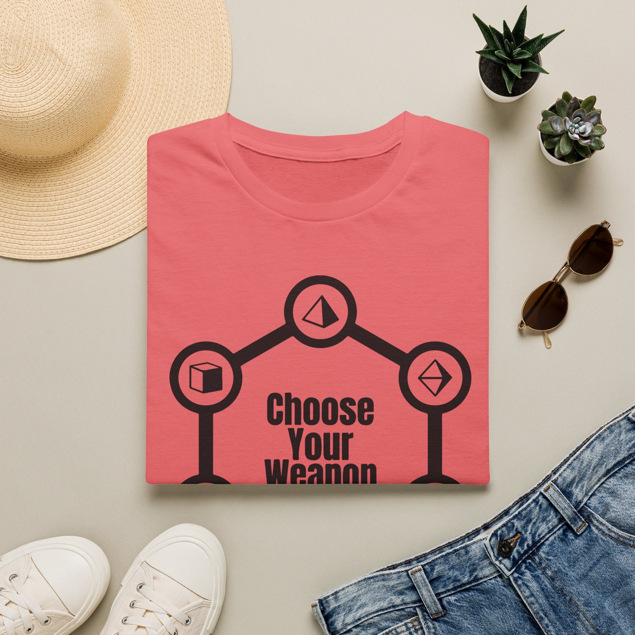 Choose Your Weapon T-Shirt | Game Icons, RPG Dice Choices