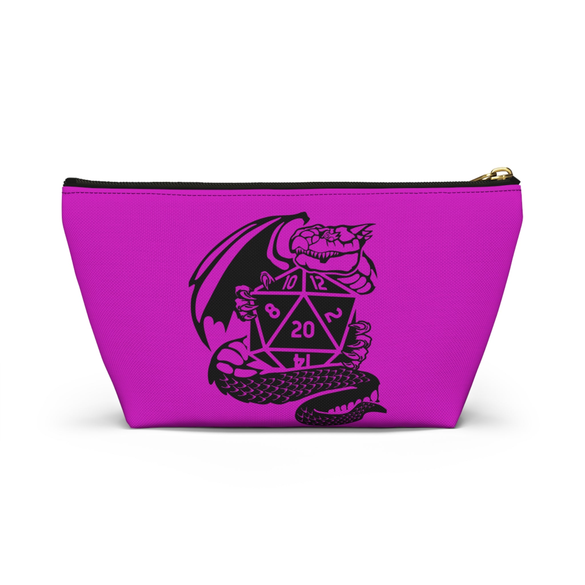 D20 Dragon Accessory Pouch — RPG Dice Bag, Fantasy Gaming Makeup Organizer